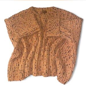 POL Speckled Knit Sweater in Yellow/Orange Oversized Large